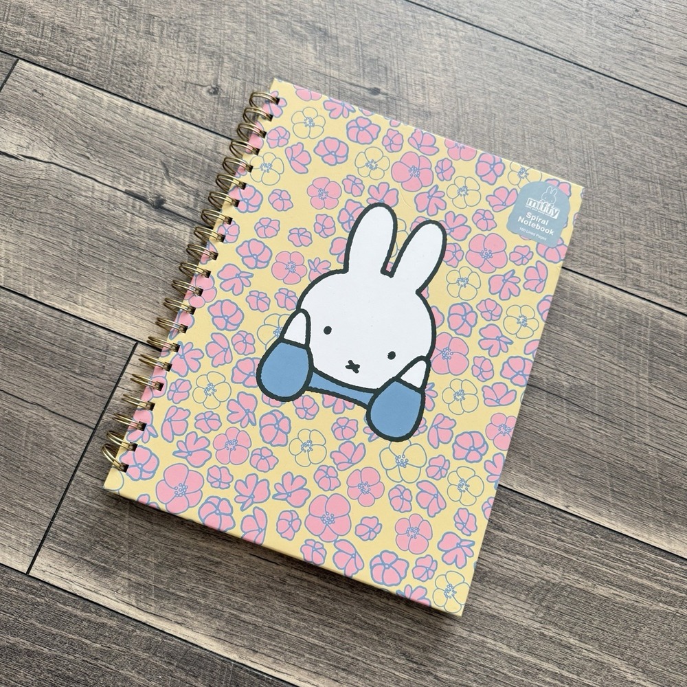 Miffy Spiral Notebook 160 Pages Green Floral Butterfly Dick Bruna Lined Journal